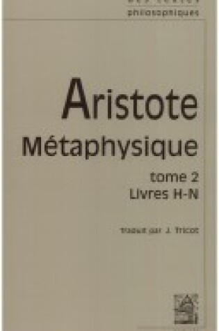 Cover of Aristote: Metaphysique