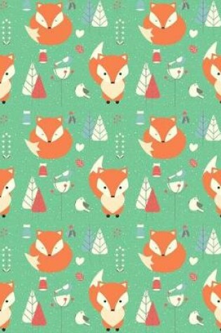 Cover of My Big Fat Journal Notebook Fox In Winter Pattern - Green