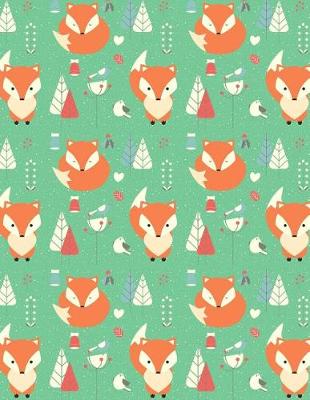 Book cover for My Big Fat Journal Notebook Fox In Winter Pattern - Green