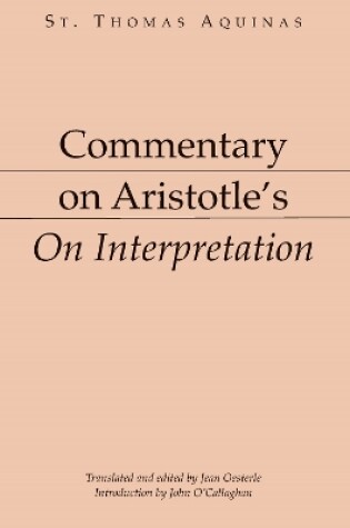 Cover of Commentary on Aristotle's On Interpretation