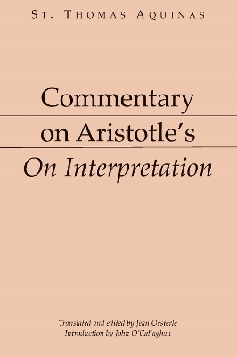 Book cover for Commentary on Aristotle's On Interpretation