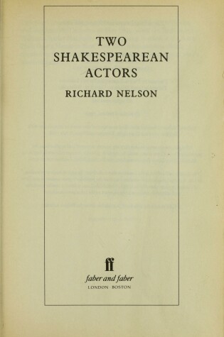 Cover of Two Shakespearean Actors
