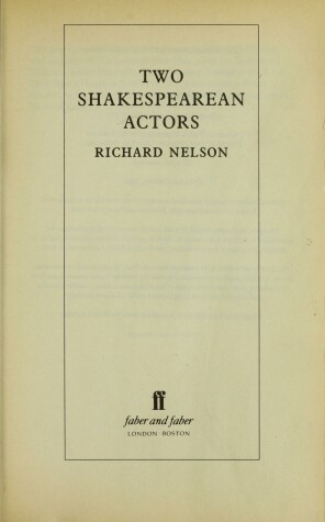 Book cover for Two Shakespearean Actors