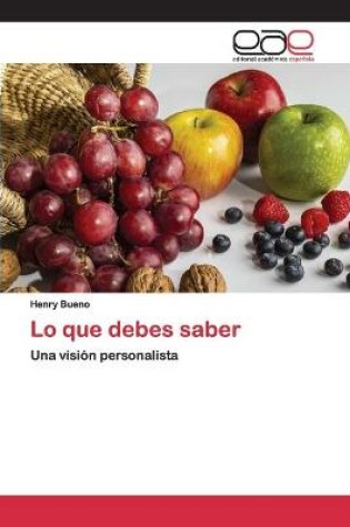 Cover of Lo que debes saber