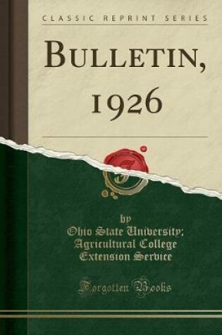 Cover of Bulletin, 1926 (Classic Reprint)