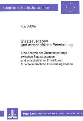 Book cover for Staatsausgaben Und Wirtschaftliche Entwicklung