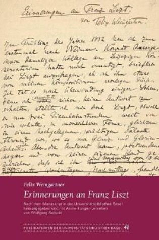 Cover of Erinnerungen an Franz Liszt