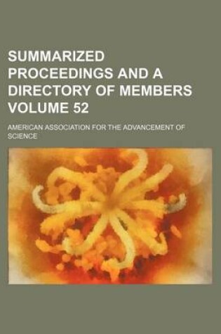 Cover of Summarized Proceedings and a Directory of Members Volume 52