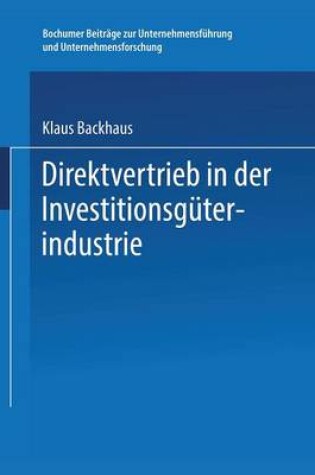 Cover of Direktvertrieb in der Investitionsgüterindustrie