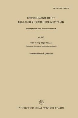 Cover of Luftverkehr und Spedition