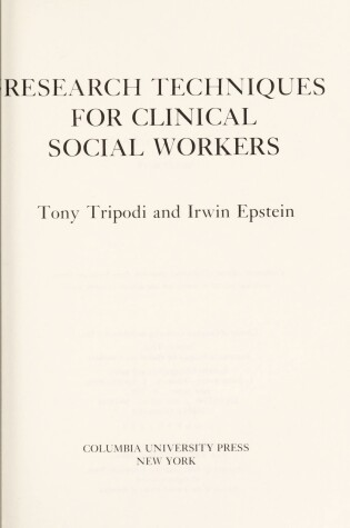 Cover of Research Techniques for Clinical Social Workers