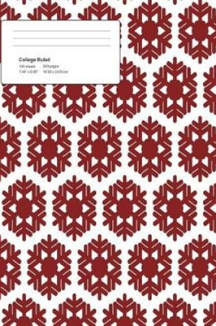 Cover of Christmas Red Flakes Composition College Ruled Book (7.44 x 9.69) 200 pages V5