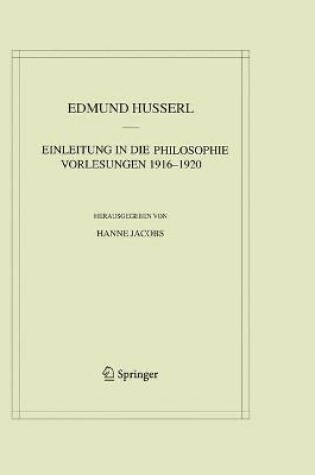 Cover of Einleitung in die Philosophie. Vorlesungen 1916–1920