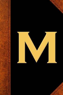 Cover of Monogram M Personalized Journal Custom Monogram Gift Idea Letter M Vintage Style