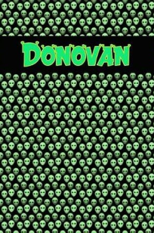 Cover of 120 Page Handwriting Practice Book with Green Alien Cover Donovan