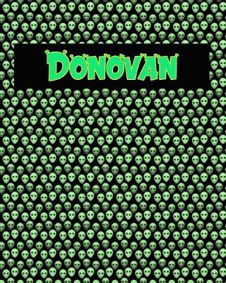 Book cover for 120 Page Handwriting Practice Book with Green Alien Cover Donovan