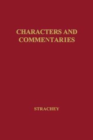 Cover of Characters and Commentaries