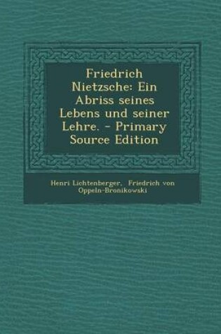 Cover of Friedrich Nietzsche