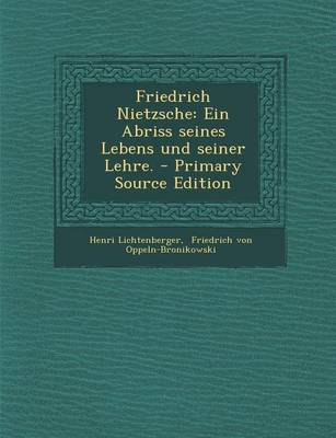 Book cover for Friedrich Nietzsche