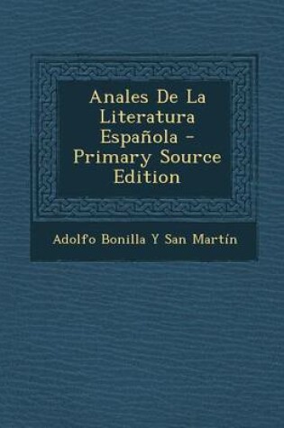 Cover of Anales de La Literatura Espanola