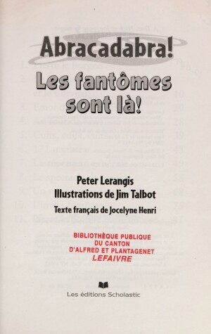 Book cover for Les Fant?mes Sont L?!