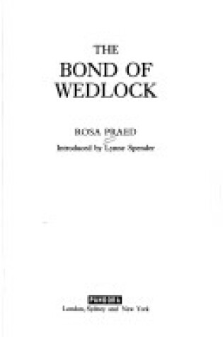 Cover of The Bond of Wedlock