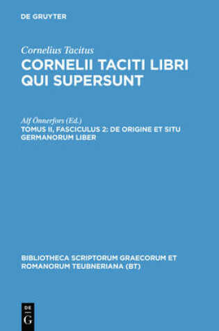 Cover of de Origine Et Situ Germanorum Liber