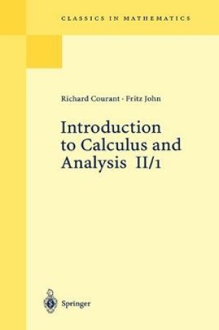 Cover of Introduction to Calculus and Analysis II/1