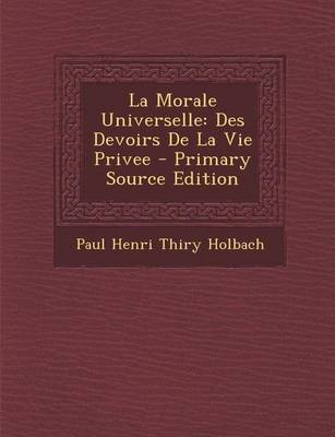 Book cover for La Morale Universelle