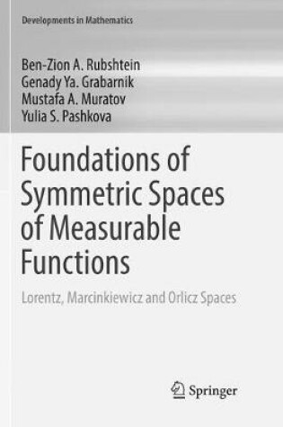 Cover of Foundations of Symmetric Spaces of Measurable Functions