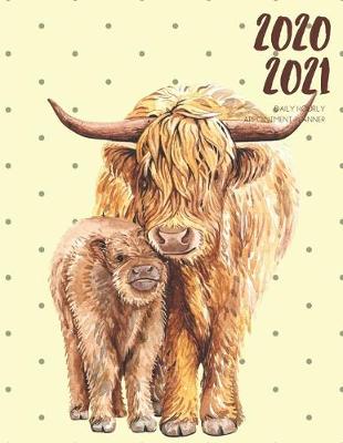 Book cover for Daily Planner 2020-2021 Watercolor Yak Cub 15 Months Gratitude Hourly Appointment Calendar