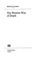 Book cover for Western Way of Death