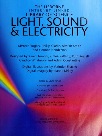 Book cover for The Usborne Internet-Linked Library of Science Light, Sound & Electricity