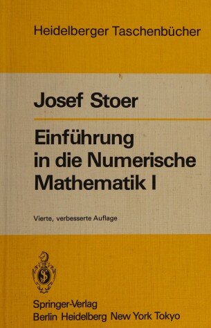 Cover of Einfa1/4hrung in Die Numerische Mathematik I