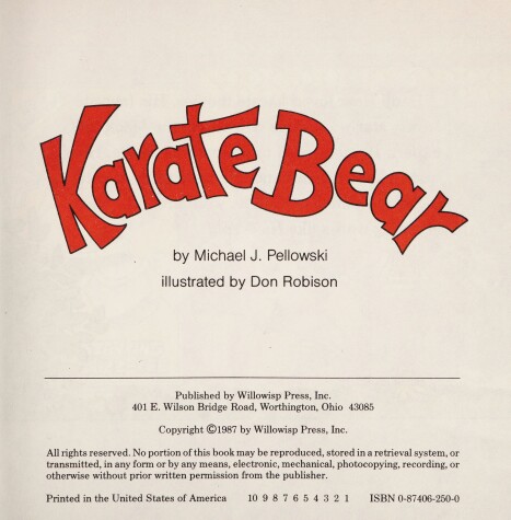 Book cover for Karate Bear