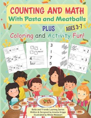 Book cover for Counting and Math with Pasta and Meatballs PLUS Coloring and Activity Fun