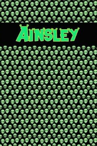 Cover of 120 Page Handwriting Practice Book with Green Alien Cover Ainsley