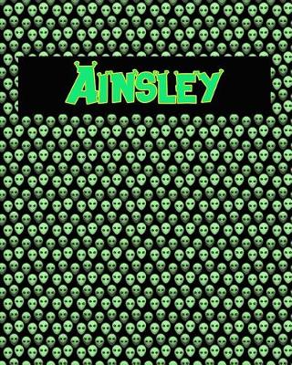 Book cover for 120 Page Handwriting Practice Book with Green Alien Cover Ainsley