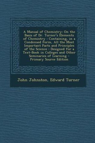 Cover of A Manual of Chemistry