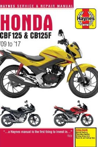 Cover of Honda CBF125 & CB125F ('09 To '17)