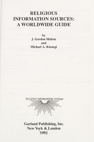 Cover of Religious Information Sources