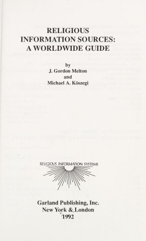 Cover of Religious Information Sources