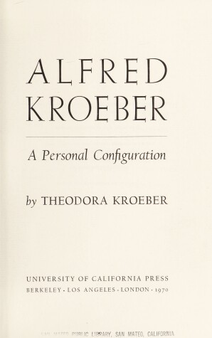 Book cover for Alfred Kroeber