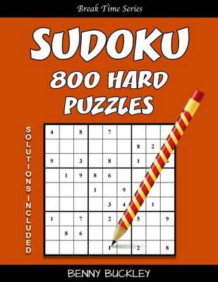 Book cover for Sudoku 800 Hard Puzzles. Solutions Included