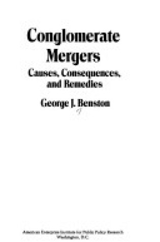 Cover of Conglomerate Mergers