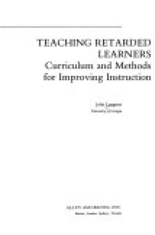 Cover of Teaching Retarded Learners