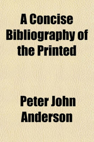 Cover of A Concise Bibliography of the Printed