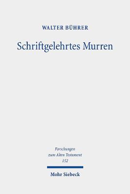 Cover of Schriftgelehrtes Murren