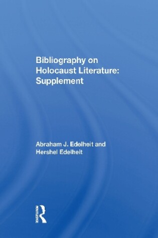 Cover of Bibliography On Holocaust Literature