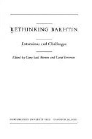 Cover of Rethinking Bakhtin